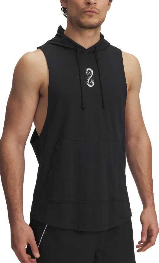Tanktop Under Armour Project Rock Snake Sleeveless Hoodie Sort | 1389987-001