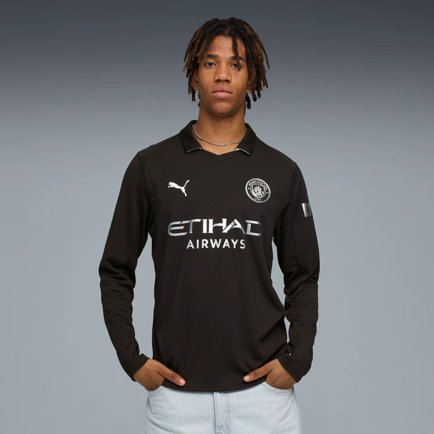 Jersey Puma Manchester City Away Replica Jersey LS 2025/26 Sort | 780351-02, 1