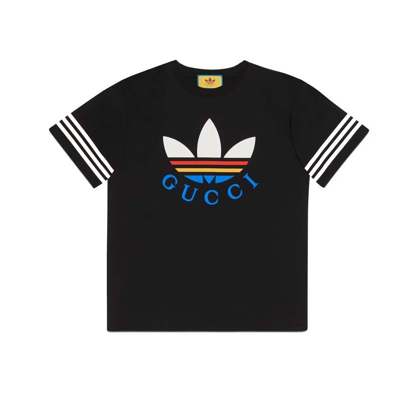 T-shirt Gucci adidas x Cotton T-shirt Black/Multicolor Sort | 616036 XJEXC 1152