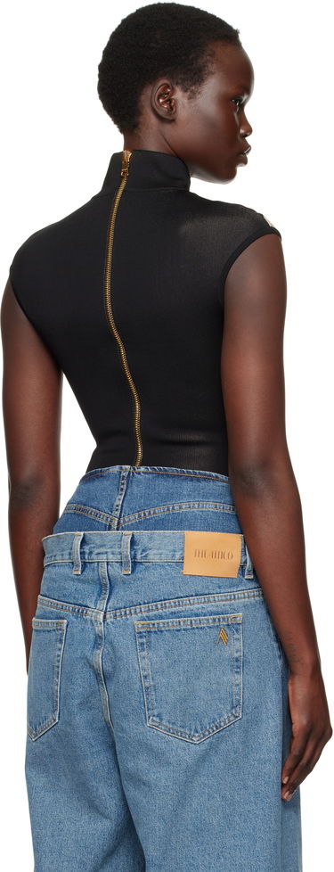 Krop Balmain Balmain Jacquard Knit Torso Bodysuit Beige | EF1BC025KH95, 2