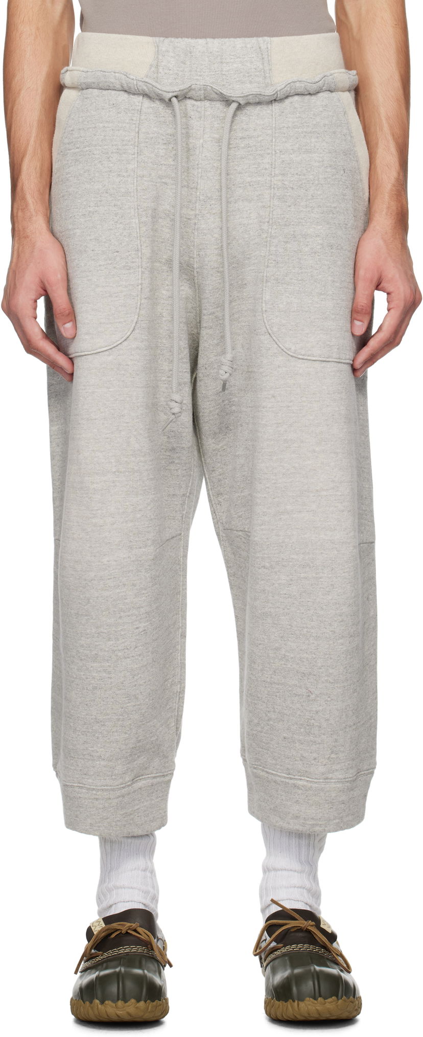 Joggingbukser R13 R13 Deconstructed Cropped Sweatpants Grå | R13MK254-001BH