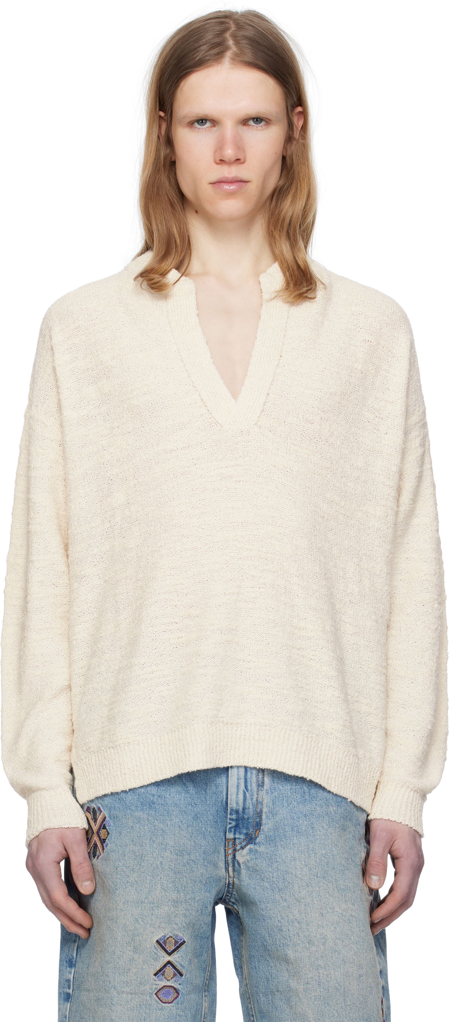 Sweater ISABEL MARANT Isabel Marant Arnold V-Neck Sweater Hvid | PU0679HA-C2L02H, 0