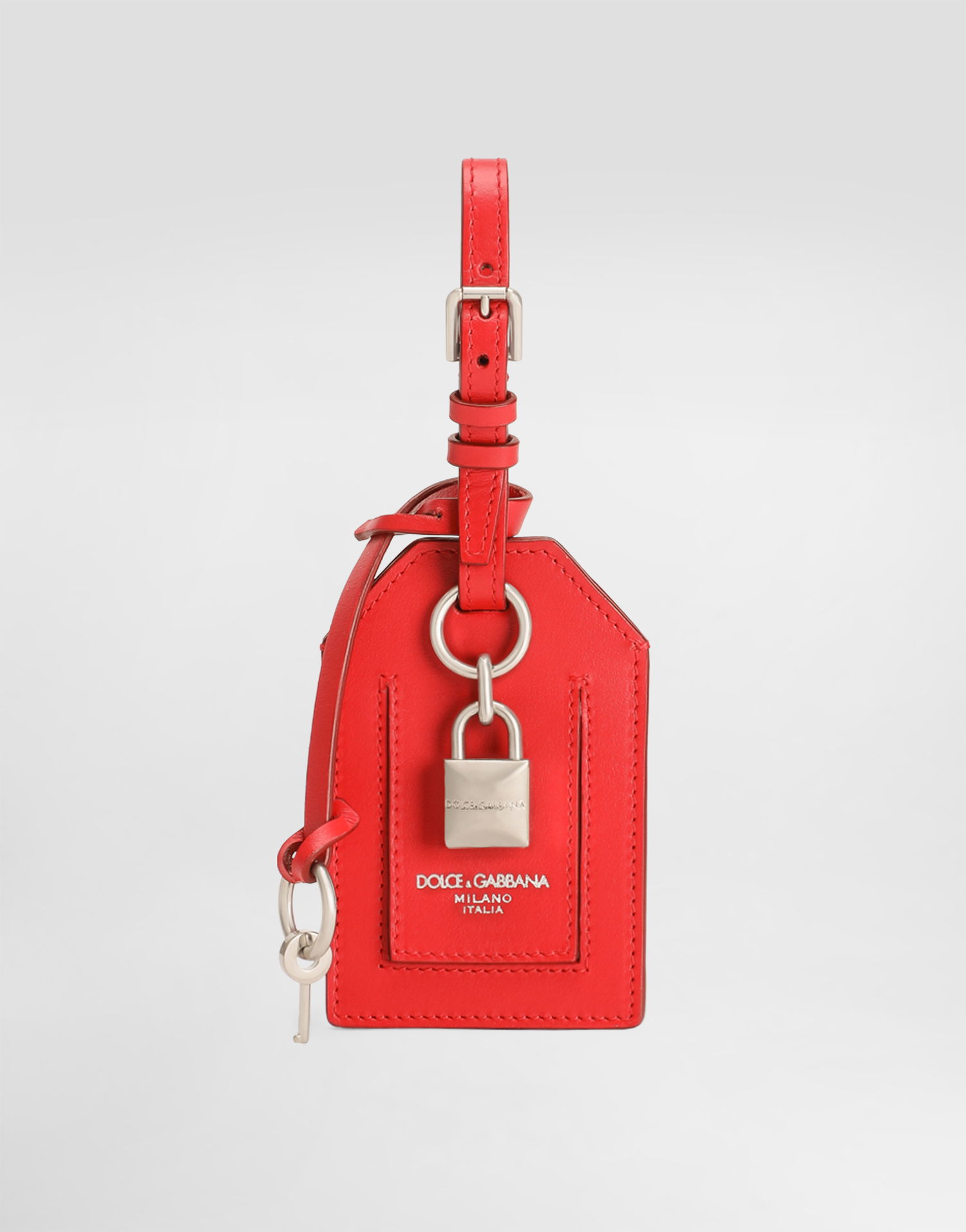 Nøgleringe Dolce & Gabbana Dolce & Gabbana Calfskin Luggage Tag with Lock Rød | BP3417AV89387124, 0