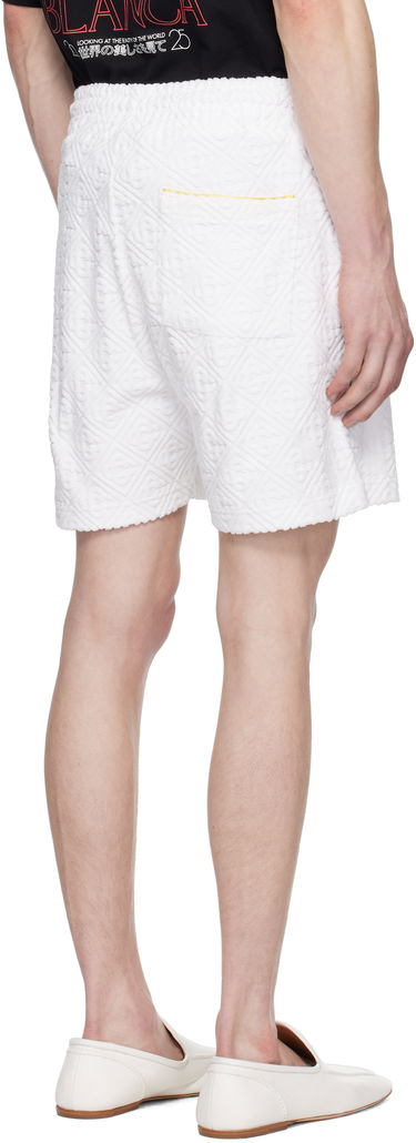 Shorts Casablanca Casablanca Monogram Jacquard Towelling Shorts Hvid | MPF25-JTR-271-01, 2