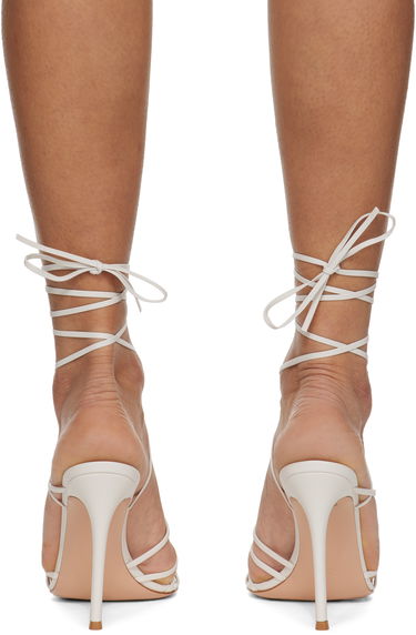 Skopleje Gianvito Rossi Gianvito Rossi Nappa Lace-Up Heeled Sandals Hvid | G32511-15RIC-NAP, 1