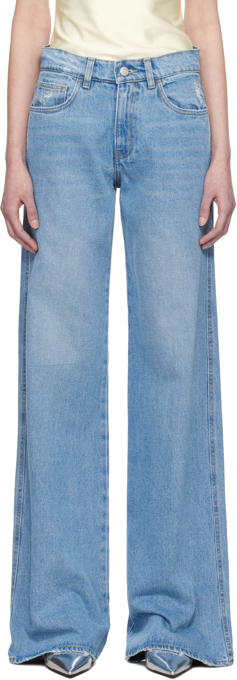 Jeans Coperni Coperni Wide Leg Jeans Blå | COPP95F2008B