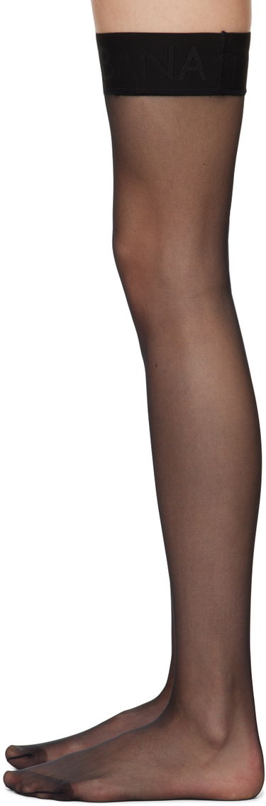 Sokker Dolce & Gabbana Sheer Thigh High Socks Sort | O4A70T ONO28, 2