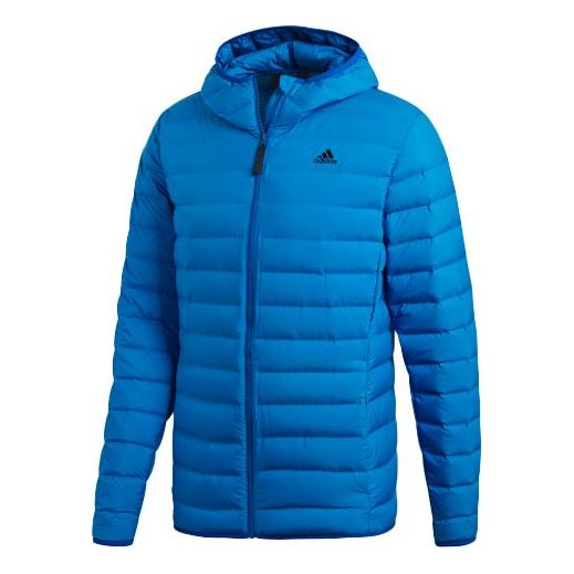 Puffer jakke adidas Originals Hooded Down Jacket Blå | CY8737