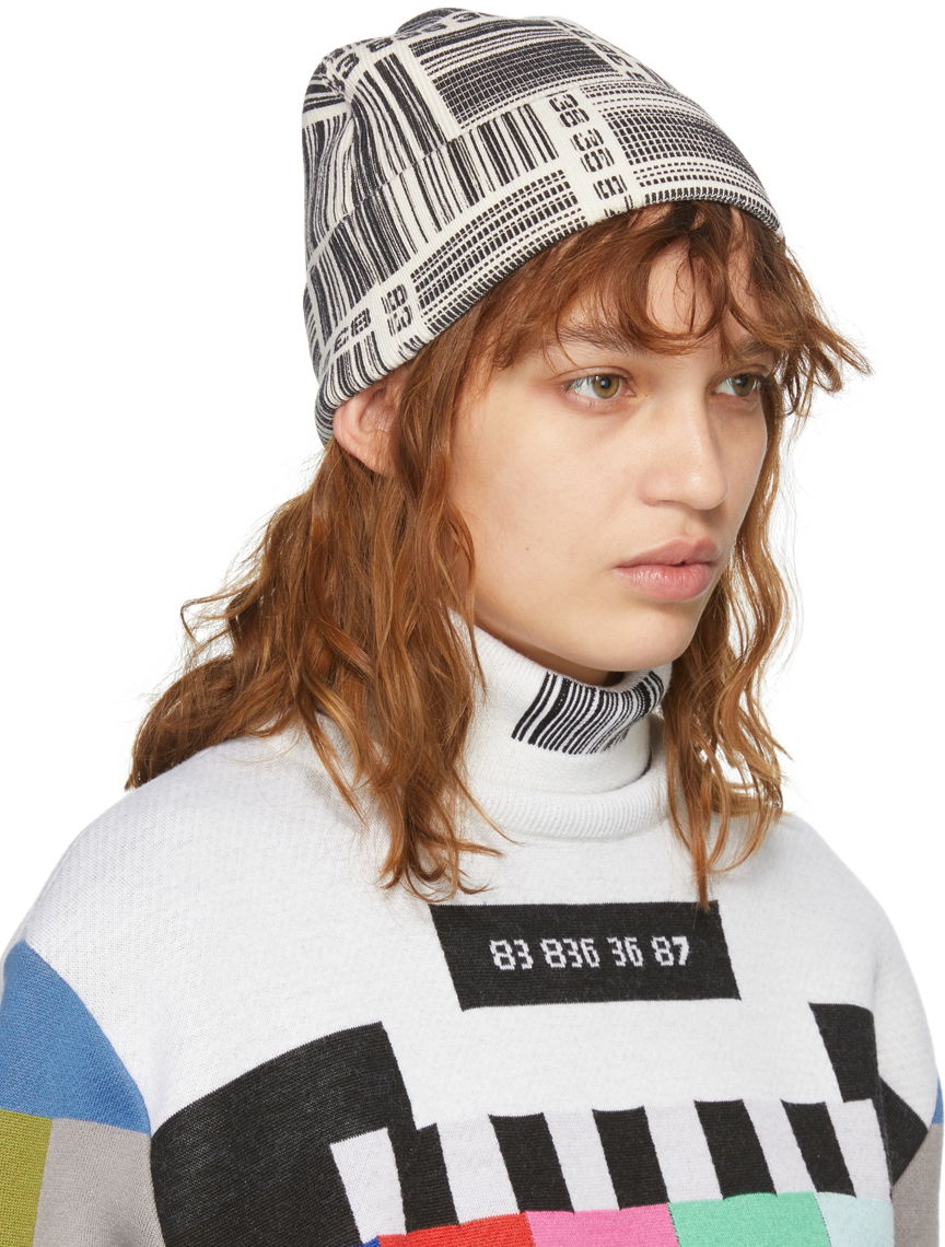 Beanie VETEMENTS VTMNTS Barcode Monogram Beanie Beige | VL12KN800W, 1