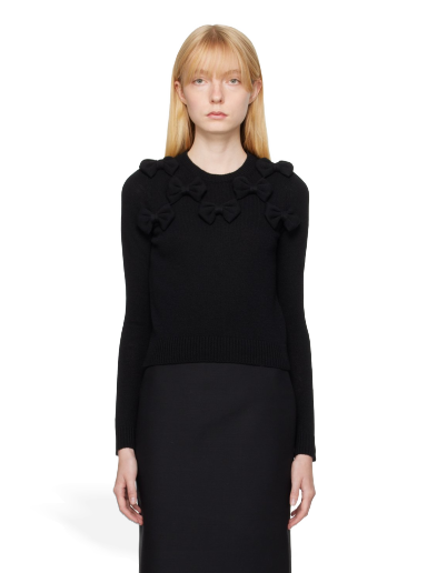Sweater Valentino Bows Sweater Sort | 3B0KC51L8B4