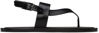 Sneakers og sko Max Mara Leather Thong Sandals Sort | 2414521012600, 0