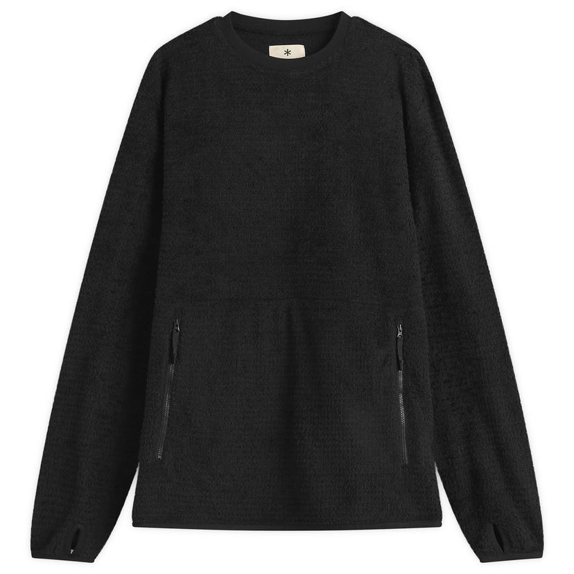 Sweatshirt Snow Peak Thermo Control Fleece Crewneck Pullover with Zippered Pockets Sort | SW-25AU0050-BLK