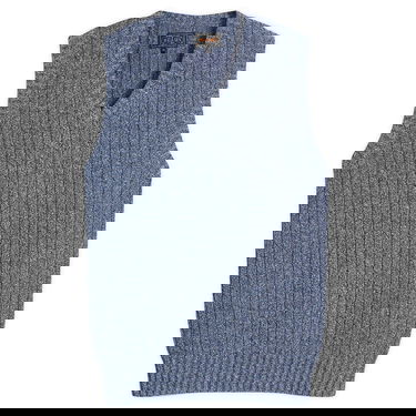 Sweater BEAMS Beams Plus Cable Vest, Size Large Blå | 3805-0053-156-79, 0