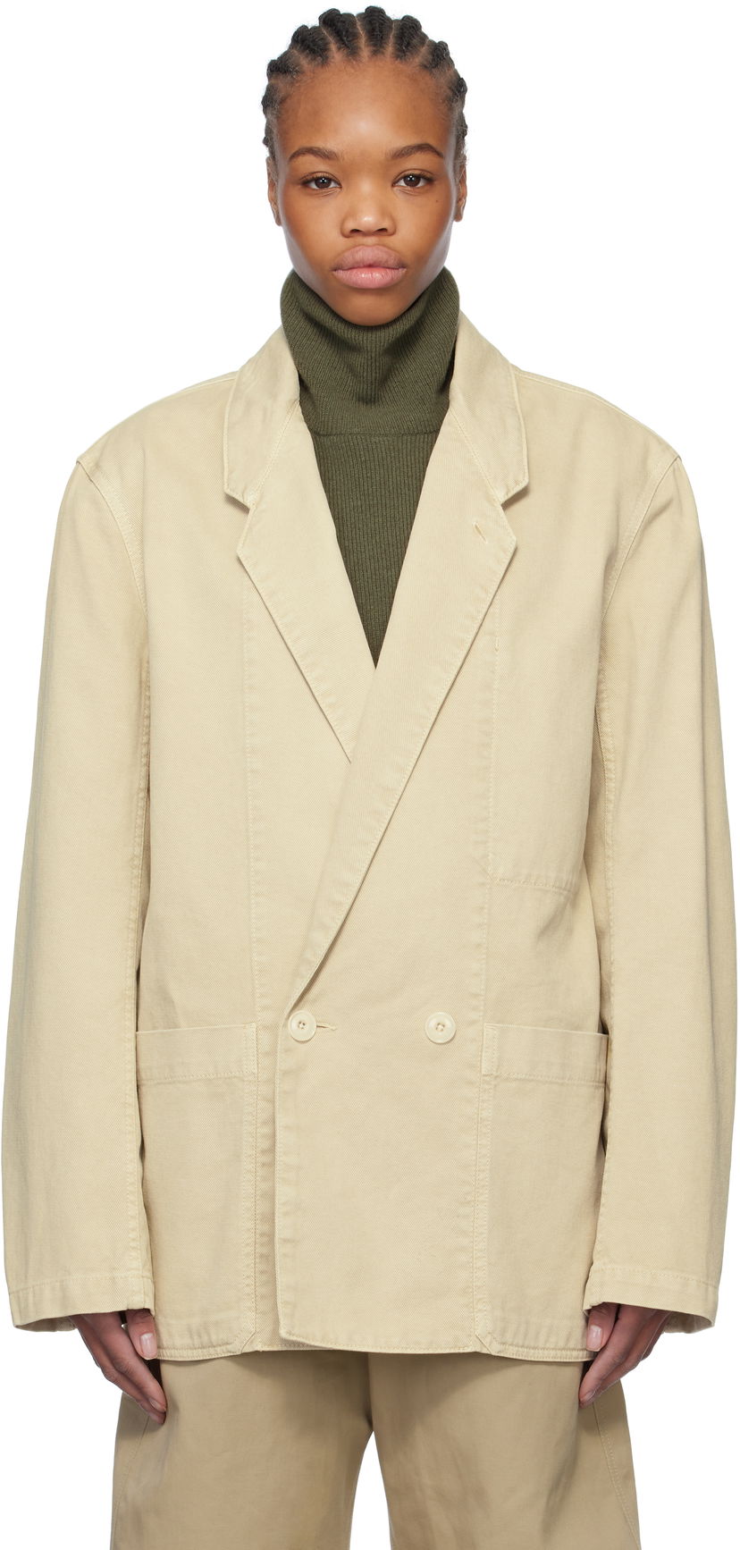 Jakke LEMAIRE Lemaire Workwear Denim Blazer Beige | JA1062 LD1008