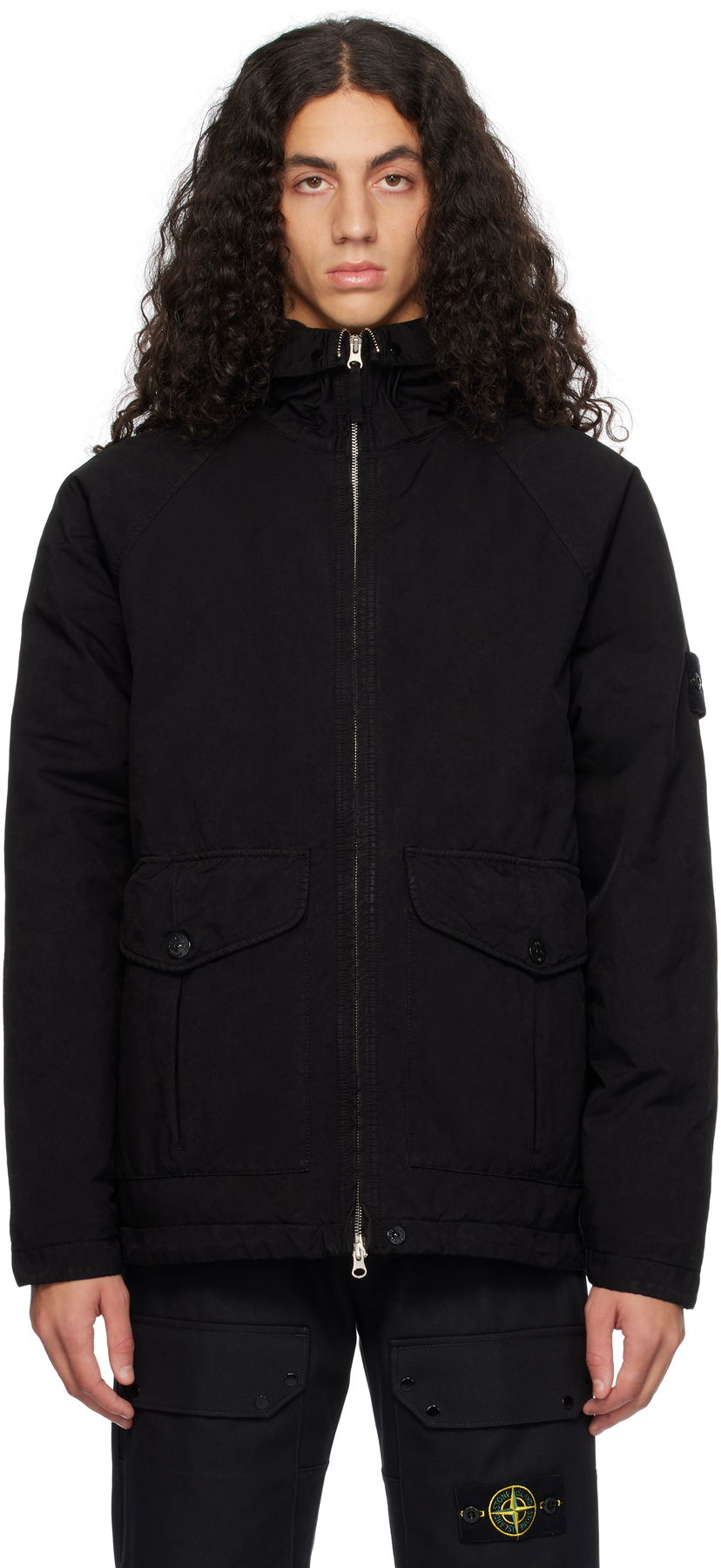 Frakker Stone Island Down Jacket Sort | 811541649
