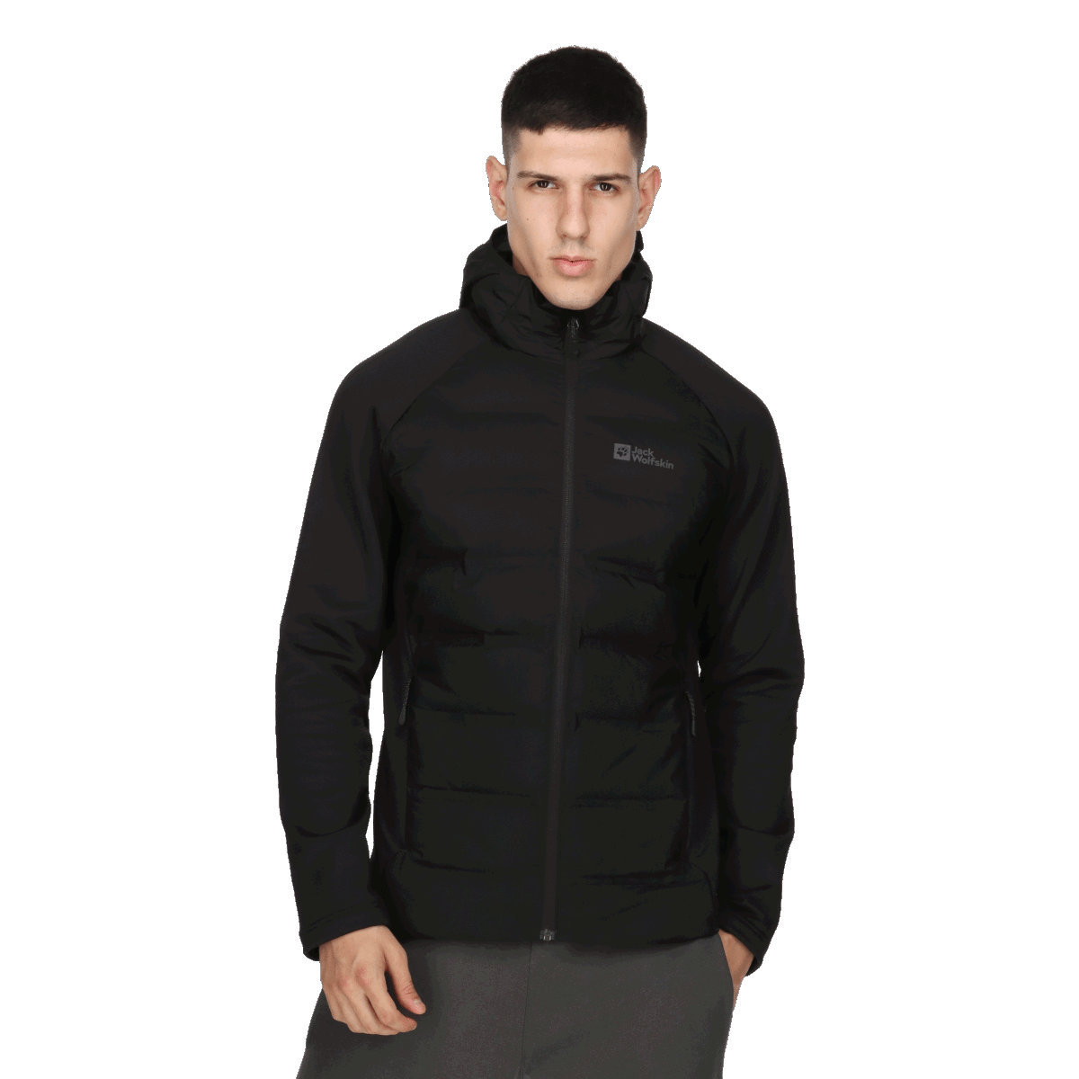 Puffer jakke Jack Wolfskin TASMAN Down Hybrid Jacket Sort | 1711411-6000, 0