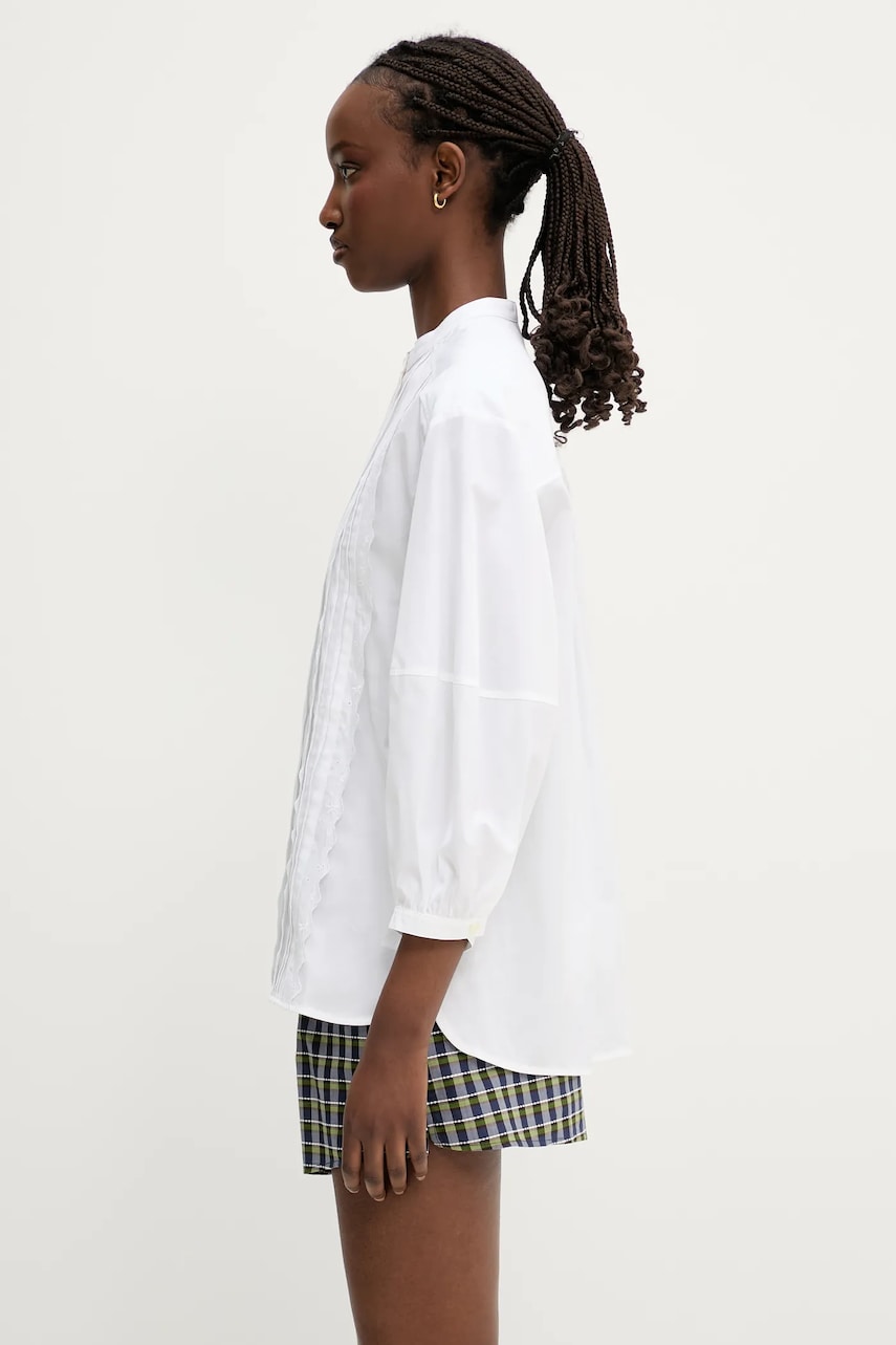 Skjorte MAISON KITSUNÉ Maison Kitsuné Crafted Embroidery Shirt Hvid | OW00428WC5010, 1