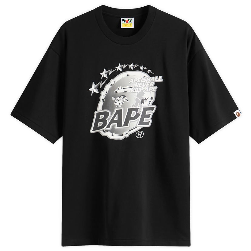 T-shirt BAPE Metal Ape Head Tee Sort | 001TEL801340M-BLK