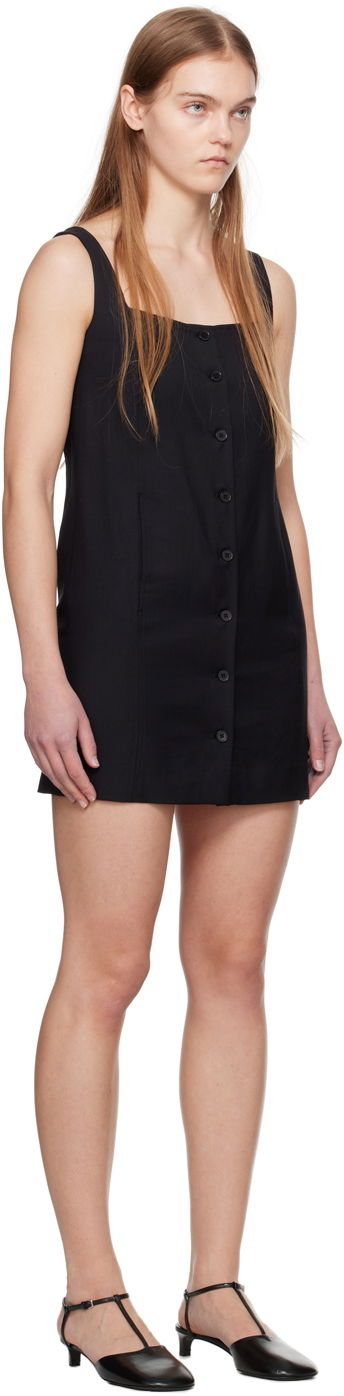 Kjole Loulou de Saison Loulou de Saison Idon Button-Front Minidress Sort | IDON, 1