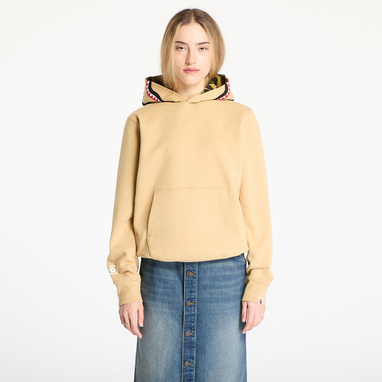 Sweatshirt BAPE A BATHING APE ABC Camo Shark Pullover Hoodie Beige | 001PPL301009MBEI, 1