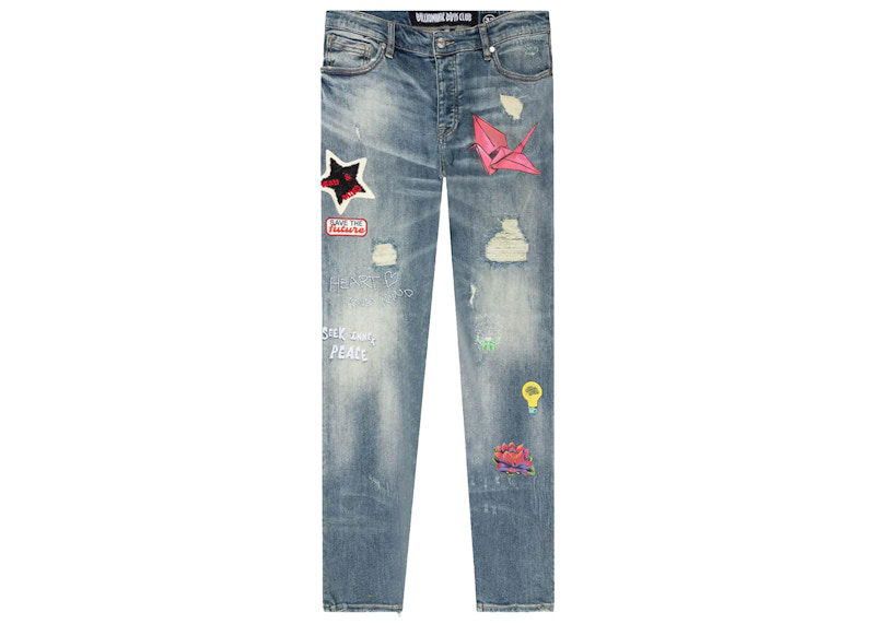 Jeans BILLIONAIRE BOYS CLUB Billionaire Boys Club Future Patchwork Jeans Blå | 8118107BLU, 0