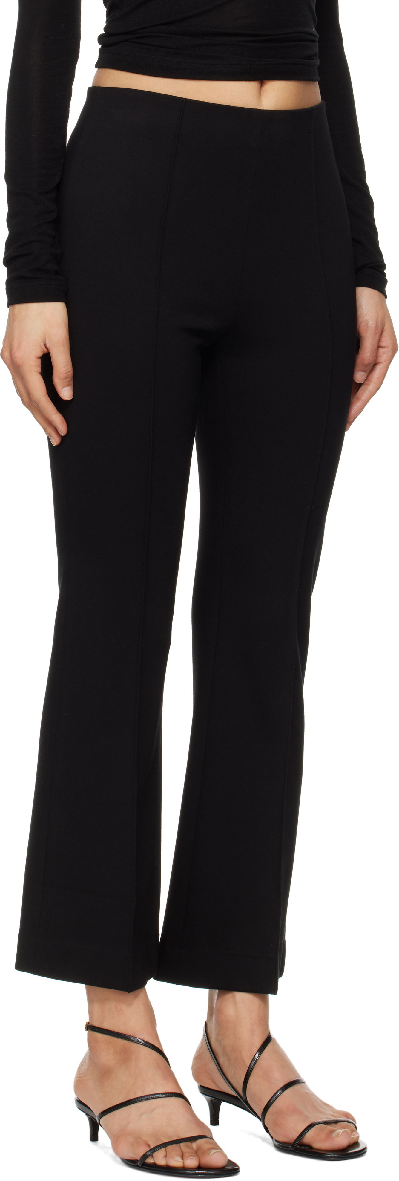 Bukser rag & bone Rag & Bone Irina Ponte Slim Fit Kick Flare Trousers Sort | WAC25S7003D803, 1