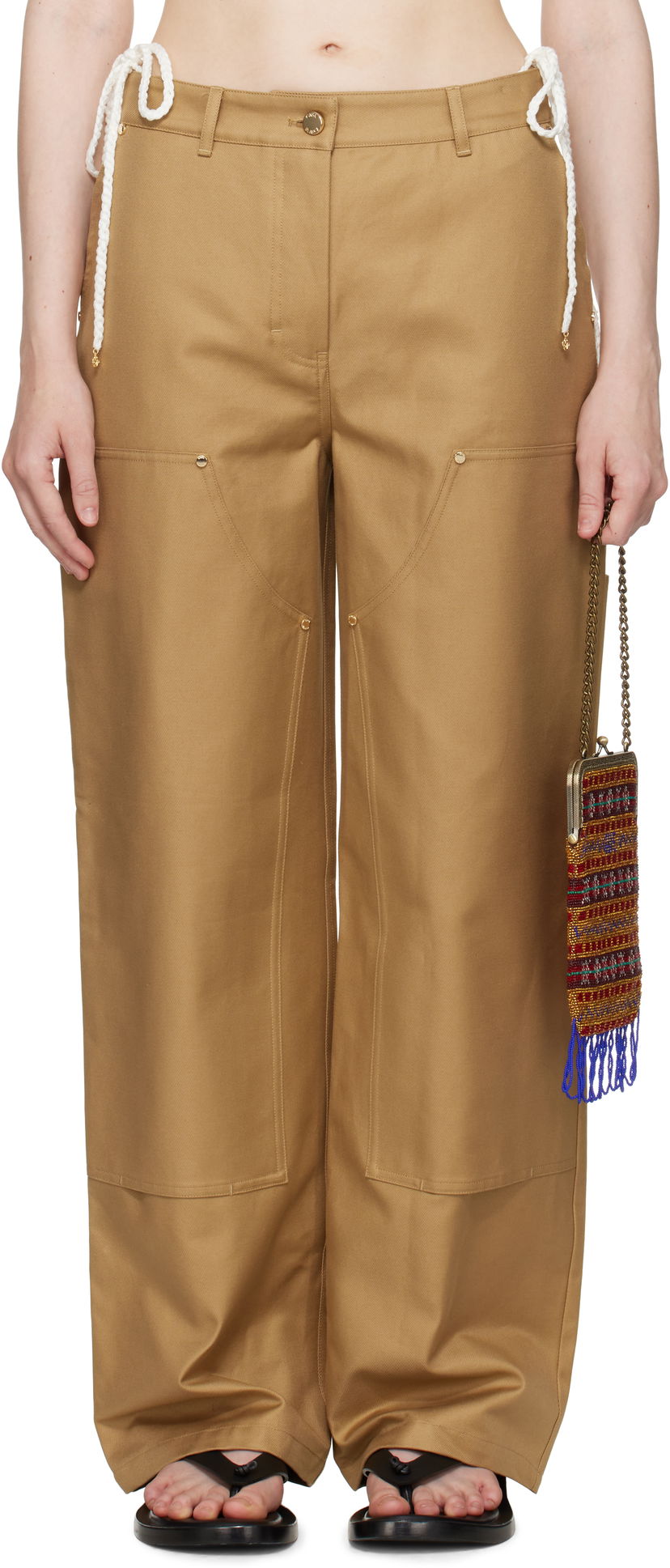 Cargo bukser Casablanca Casablanca Cotton Workwear Trousers Beige | WS25-TR-303-01