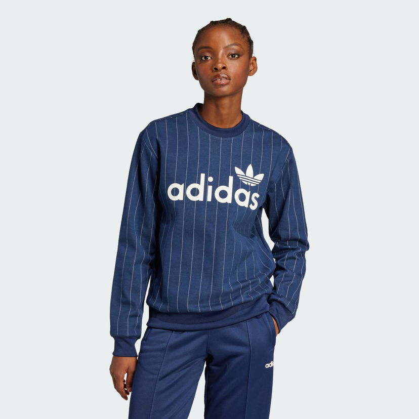 Sweater adidas Performance Pinstripe Graphic Sweatshirt Mørkeblå | JJ3488
