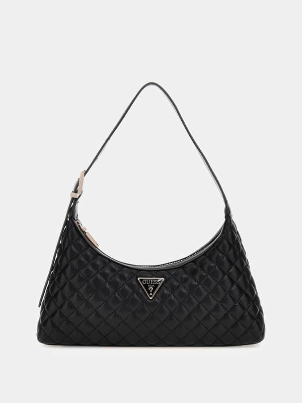 Håndtaske GUESS Quilted Shoulder Bag Sort | HWEQG954117