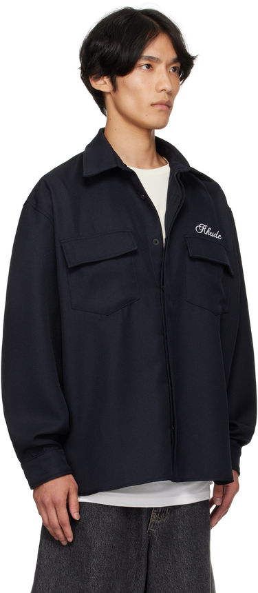Skjorte Rhude Boxy Long Sleeve Work Shirt Mørkeblå | RHPF25SR02731, 1
