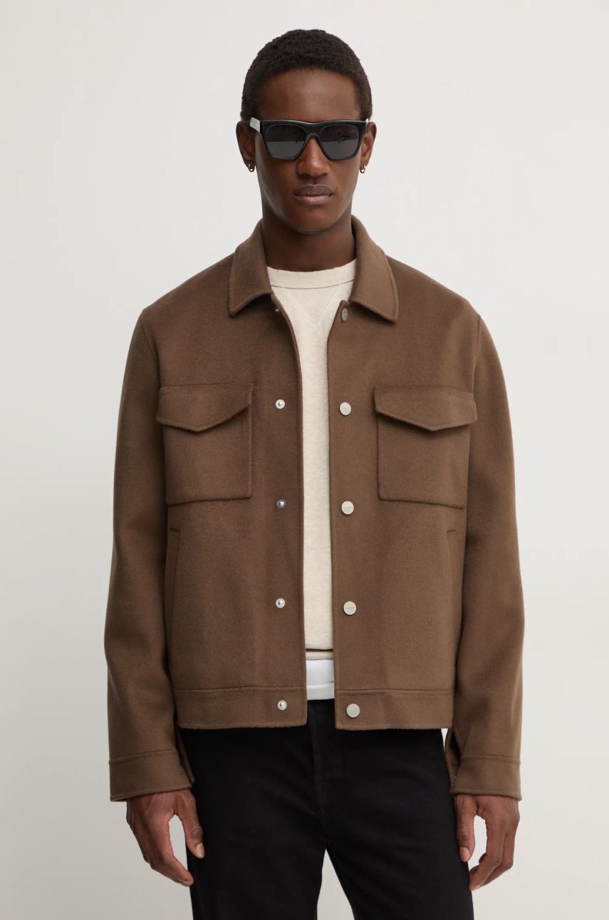 Jakke Nanushka Oversized Wool Shirt Jacket Brun | NM24FWJK02578, 0