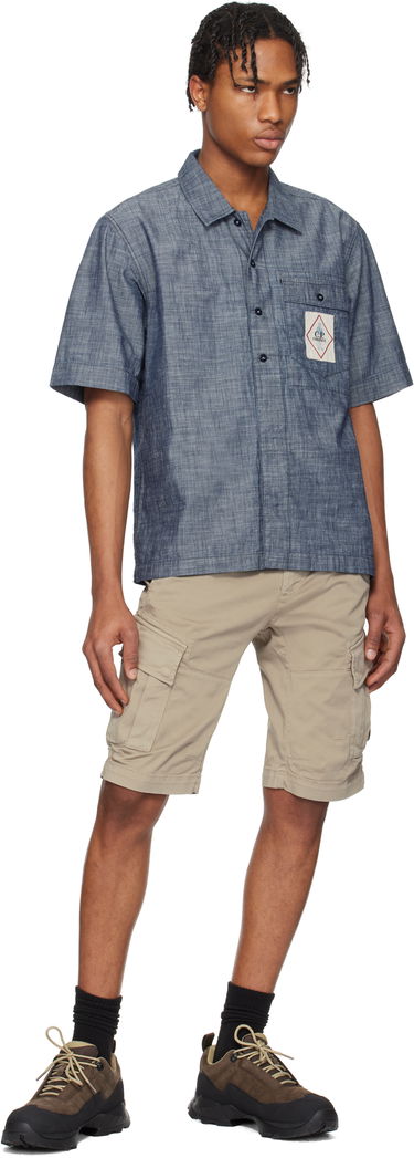 Skjorte C.P. Company C.P. Company Chambray Short Sleeve Shirt Blå | 18CMSH151A-110065W, 3