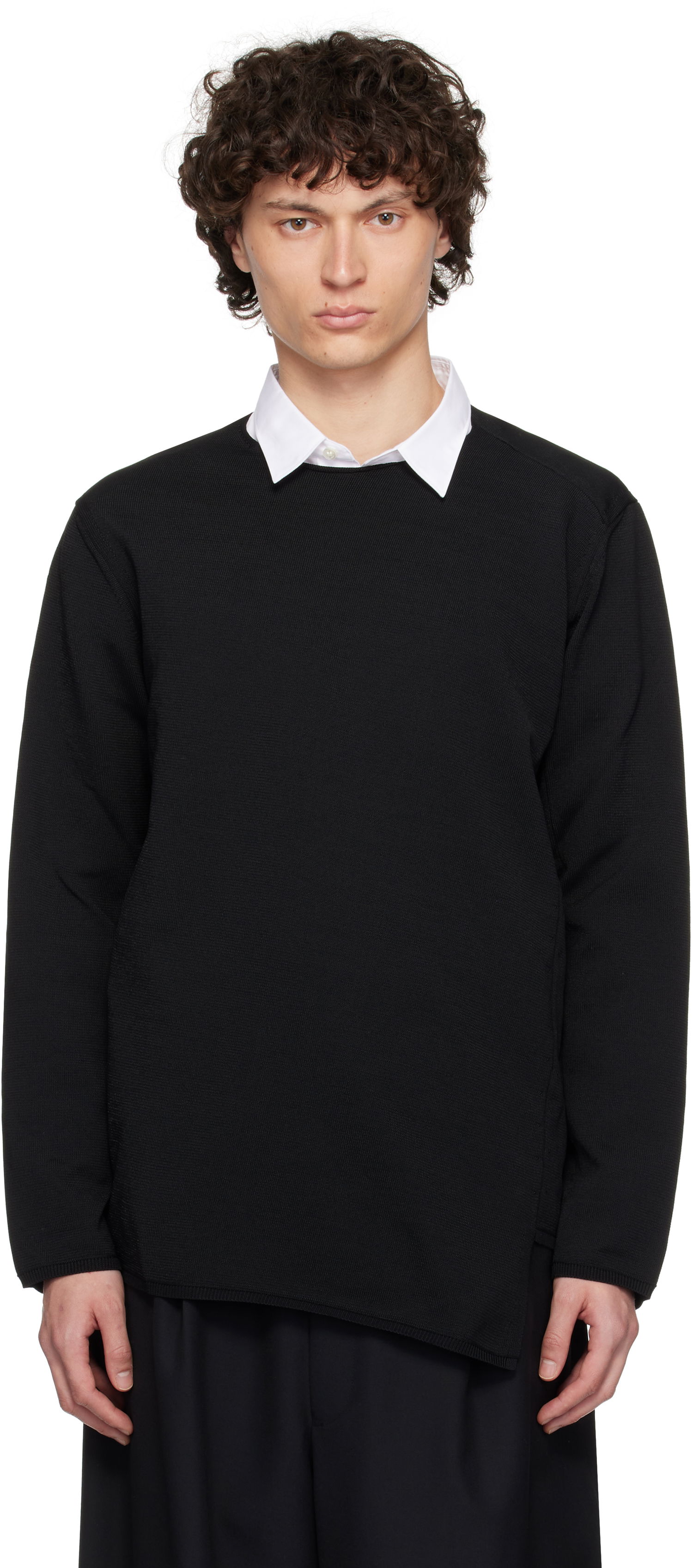 Sweater Comme des Garçons Comme des Garçons Homme Plus Asymmetrical Sweatshirt Sort | PO-N007-S25, 0