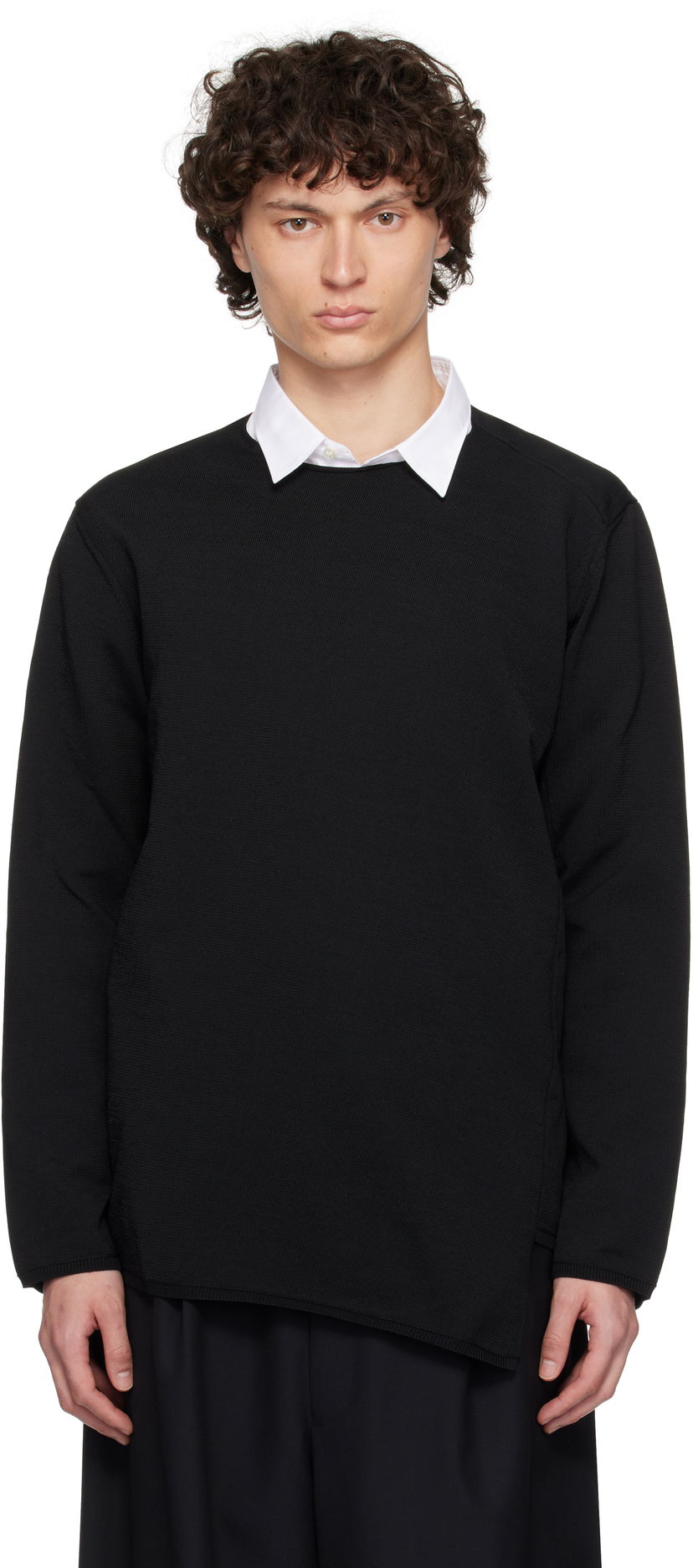 Sweater Comme des Garçons Comme des Garçons Homme Plus Asymmetrical Sweatshirt Sort | PO-N007-S25