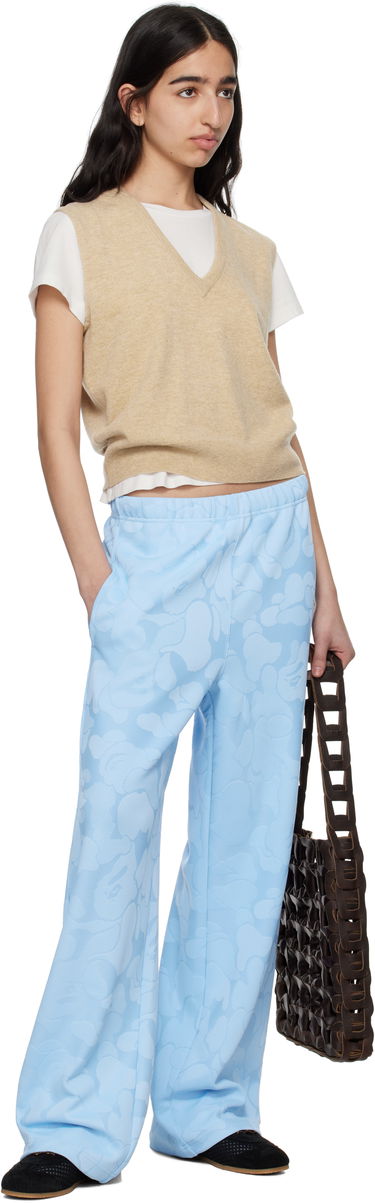 Joggingbukser BAPE A Bathing Ape Camo Jacquard One Point Wide Lounge Pants Blå | 001PTL302005L, 3