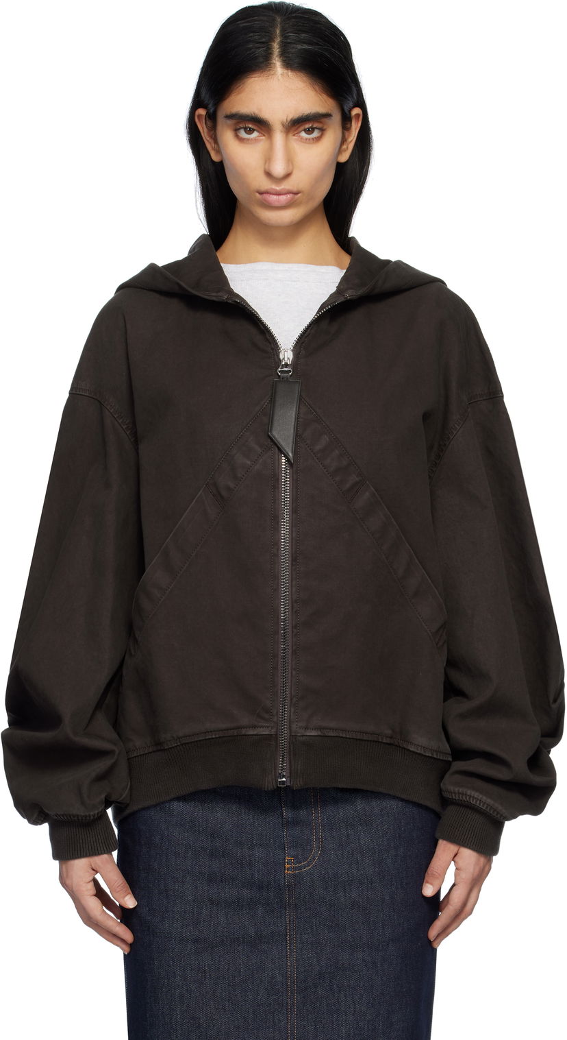 Sweatshirt The Attico Attico Hooded Bomber Jacket Brun | 250WCB00066 DDC093AA