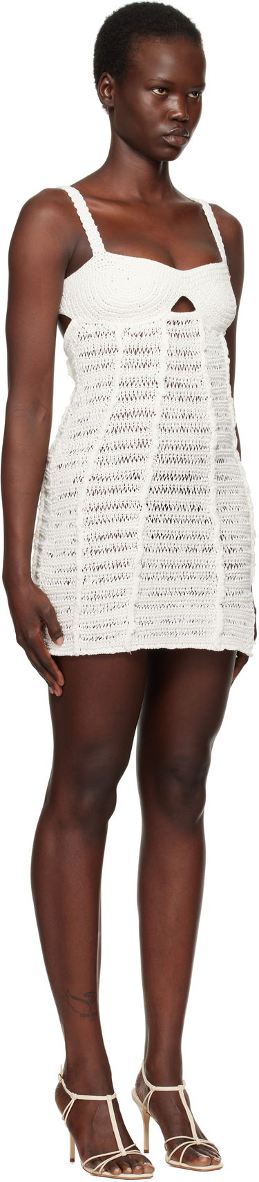 Kjole Casablanca Casablanca Crochet Mini Dress Hvid | WPS25-KW-877-01, 1