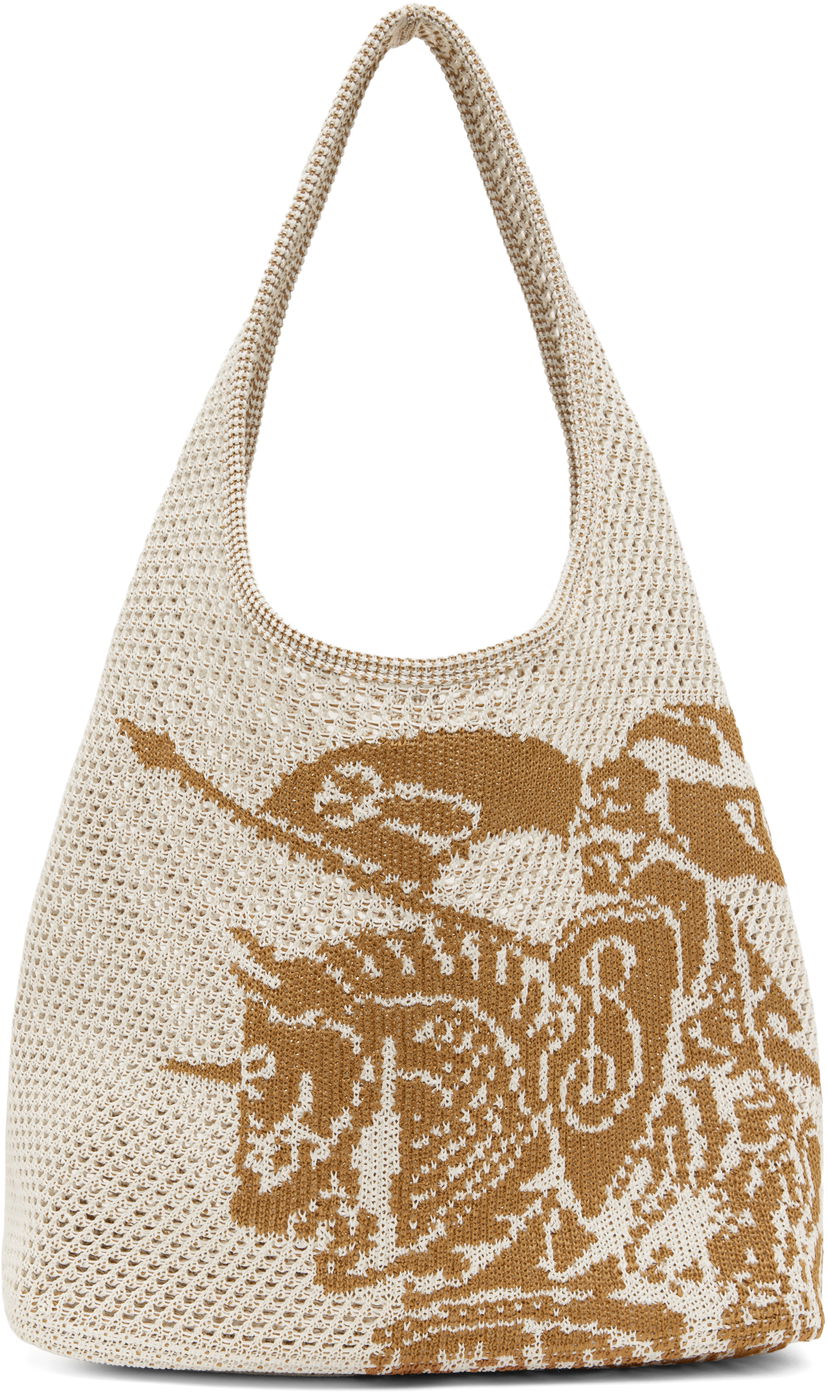 Skuldertaske Burberry Burberry EKD Large Crochet Tote Beige | 8109369