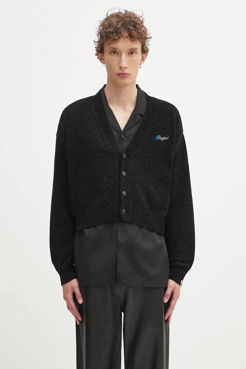 Sweater BAPE A Bathing Ape BAPE Chenille Cardigan Sort | 1K80220002