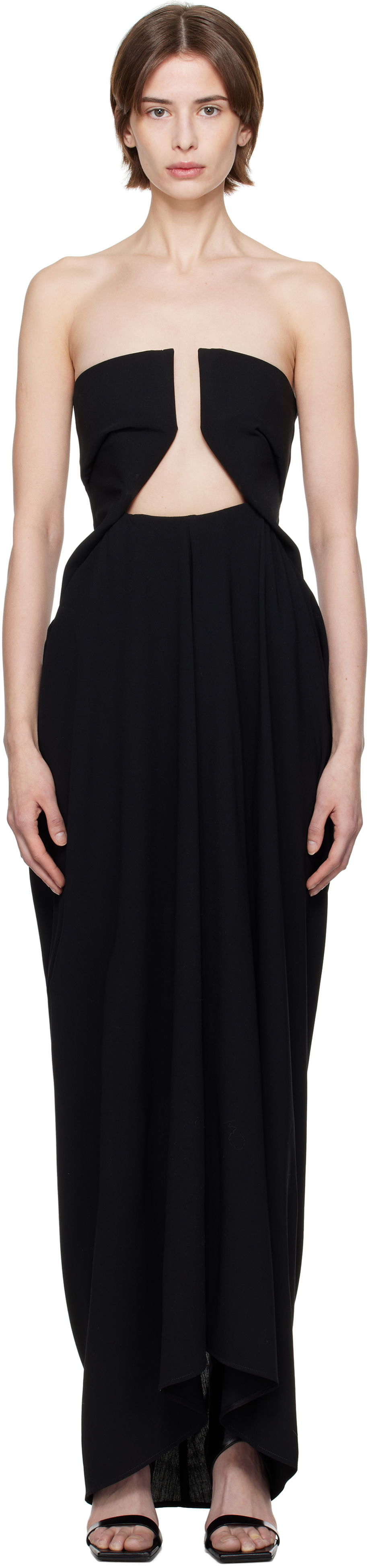 Kjole Rick Owens Rick Owens Hollywood Amphora Prong Maxi Dress Sort | RP01E7547 WLP, 0