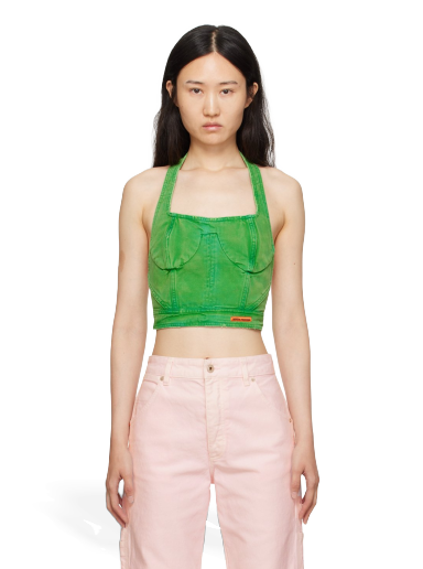Tanktop HERON PRESTON Distressed Tank Top Grøn | HWAD045F23FAB0025500
