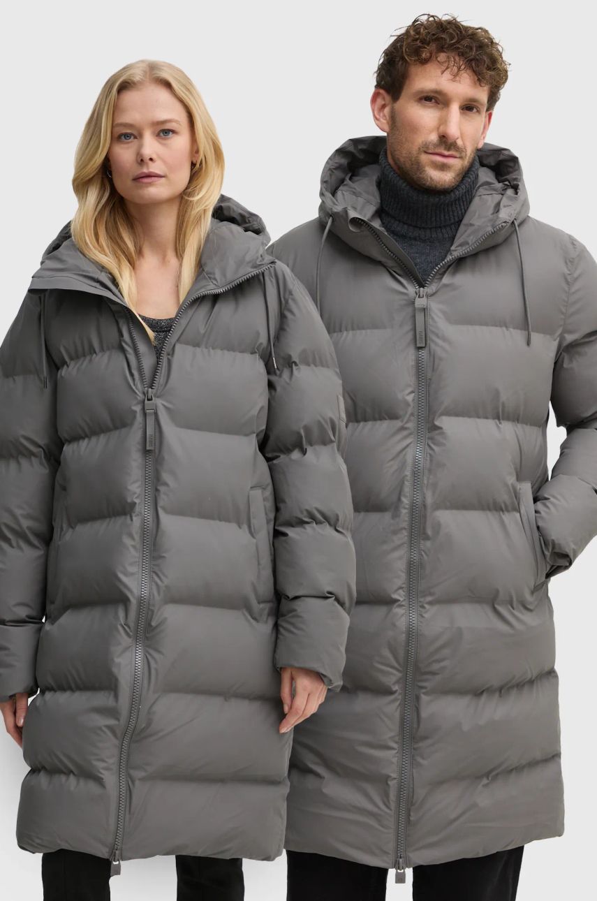 Puffer jakke Rains Long Puffer Down Jacket Grå | 15130.13, 0