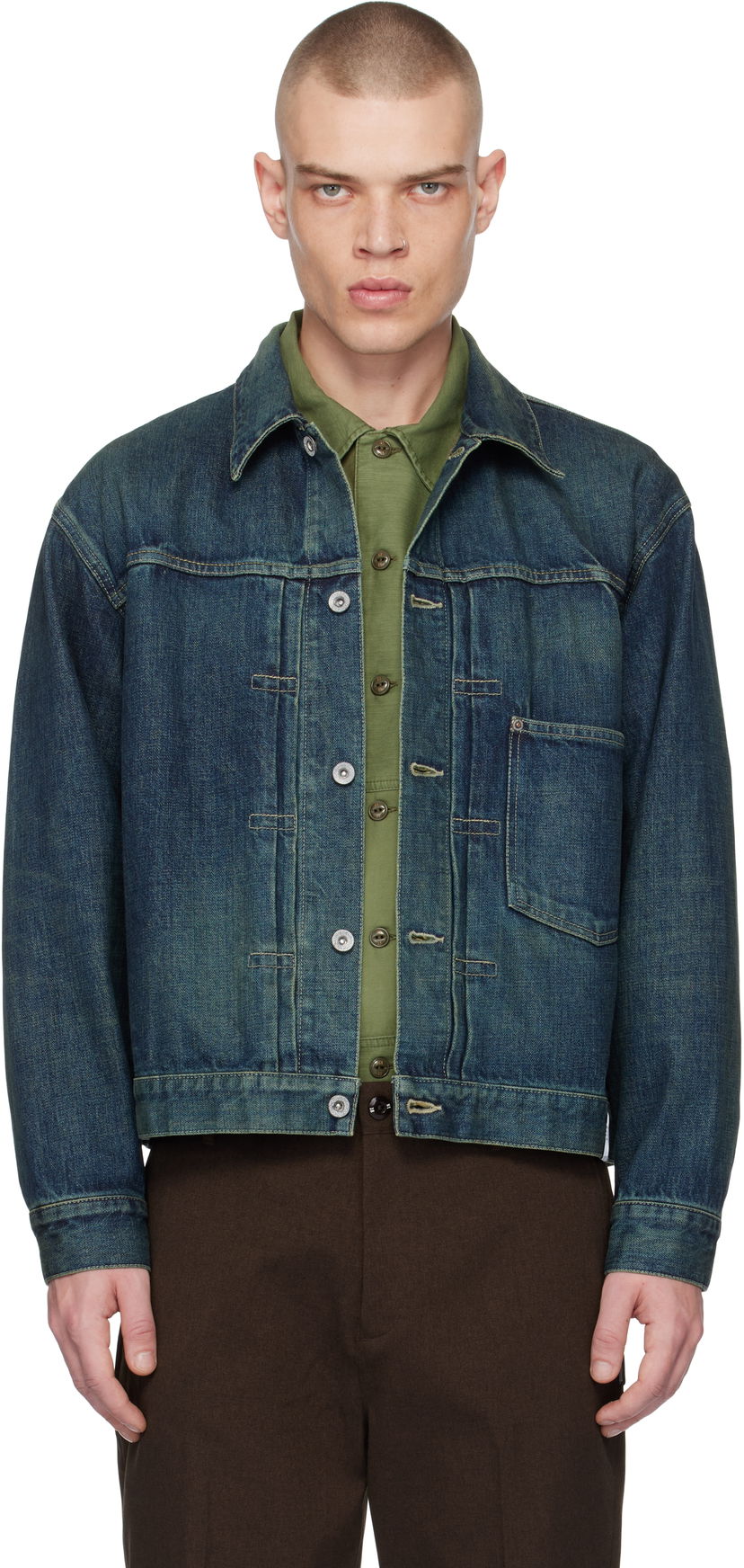 Bomberjakke Neighborhood Washed Denim Jacket Blå | 242XBNH-JKM02