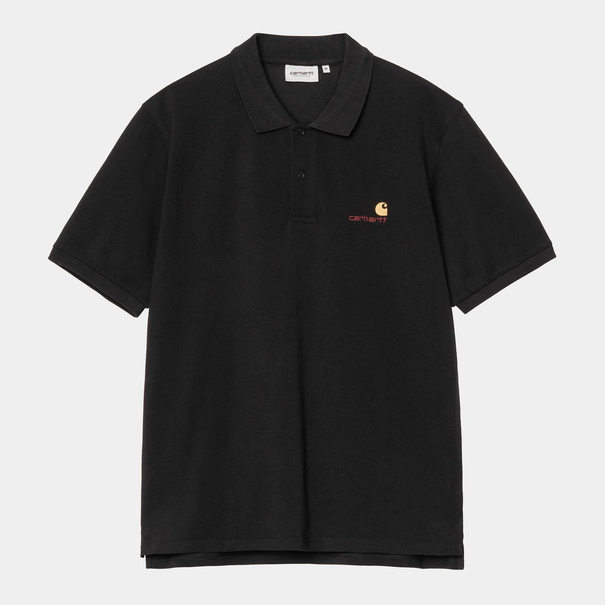 Polo skjorte Carhartt WIP Carhartt WIP American Script Polo Sort | I035319_24, 0