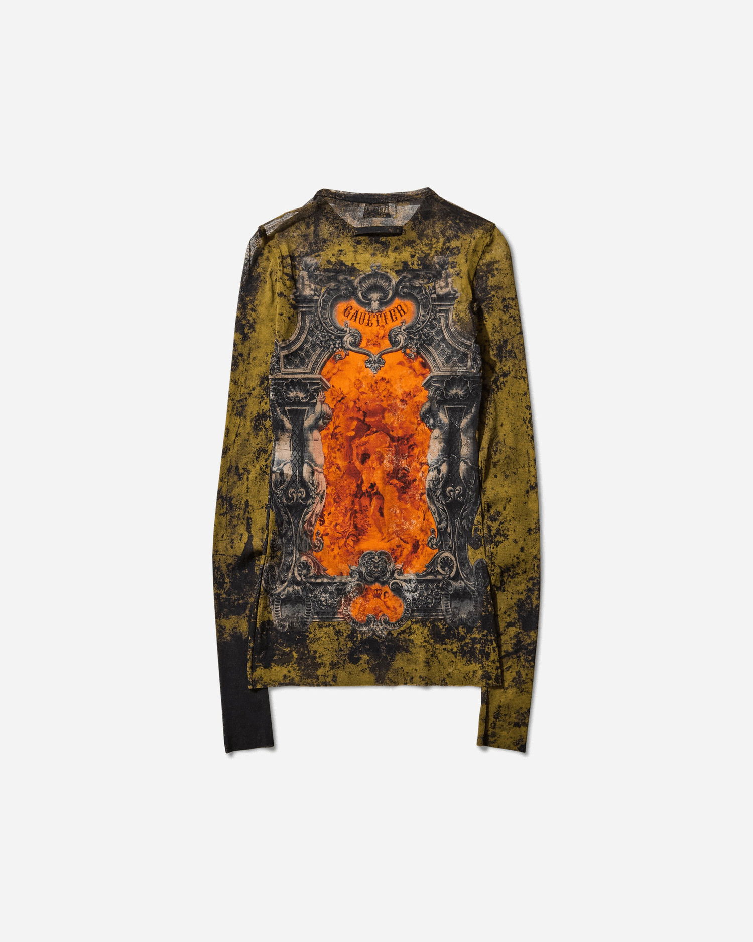 T-shirt Jean Paul Gaultier Medaillon Longsleeve Top Grøn | 2503WTO305M006 P004115, 0