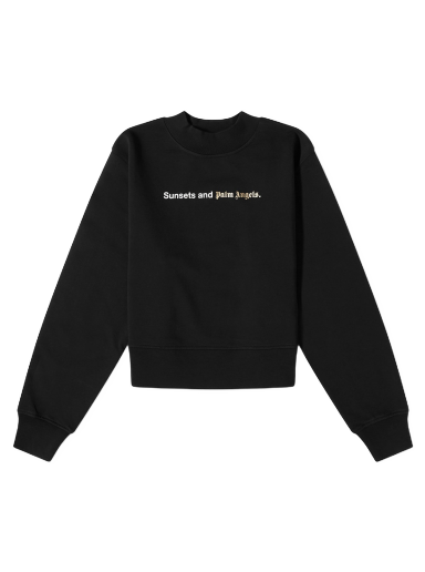 Sweater Palm Angels Sunset Fitted Crewneck Sort | PWBA016F23FLE0011001
