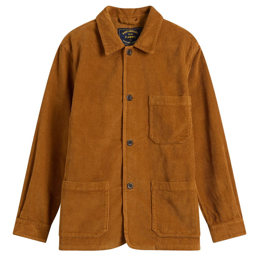 Jakke Portuguese Flannel Portuguese Flannel Labura Corduroy Chore Jacket Brun | AW25047-ATS