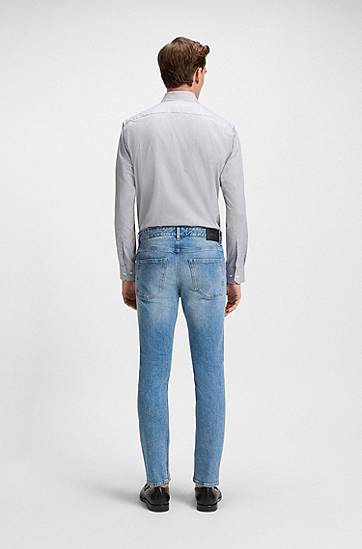 Jeans BOSS BOSS Delaware Slim-Fit Comfort-Stretch Jeans Blå | 50544869, 1