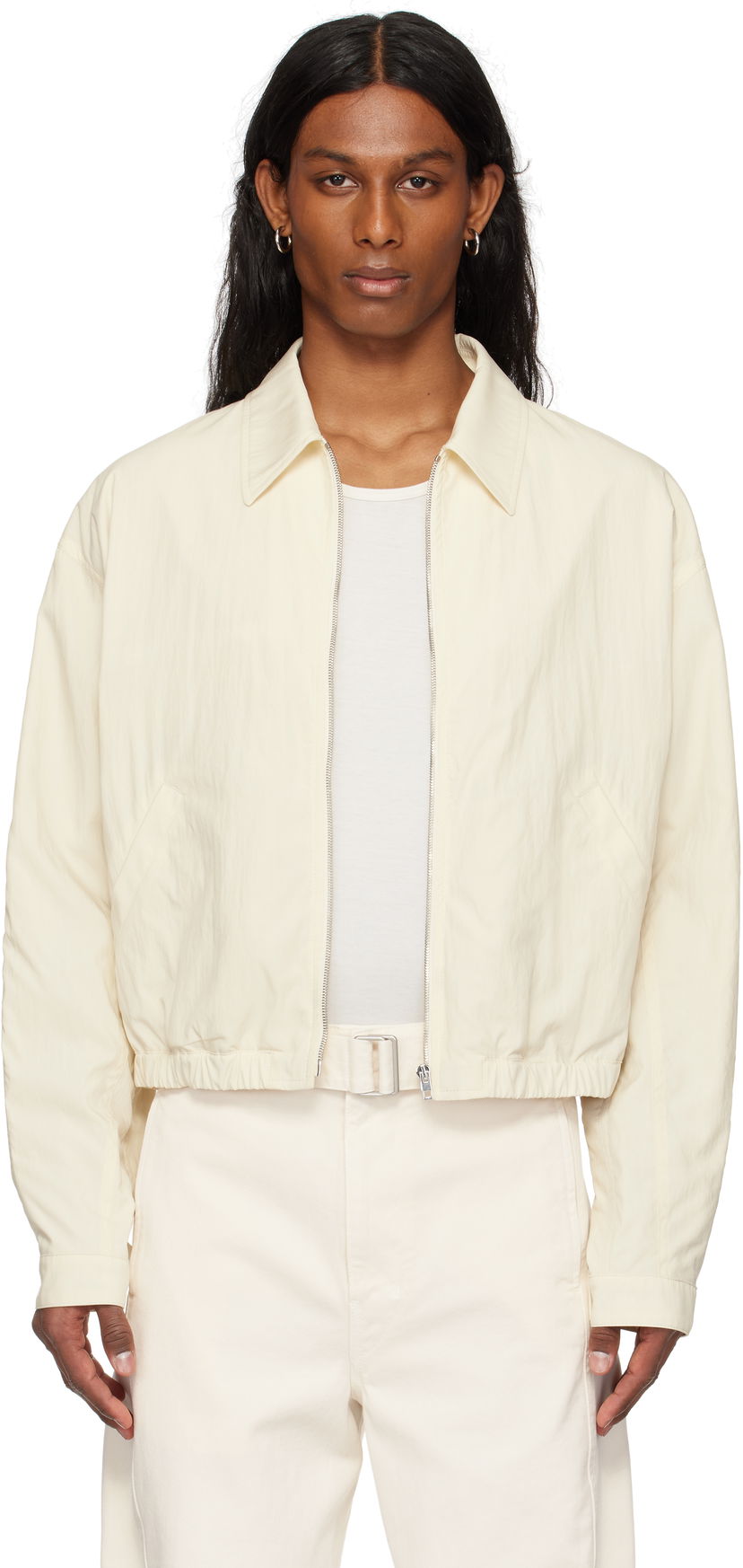 Jakke LEMAIRE Lemaire Zipped Cropped Jacket Hvid | OW1124 LF1370