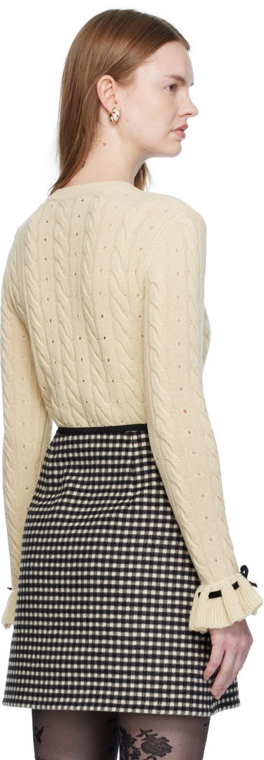 Sweater Valentino Valentino Virgin Wool Sweater with Bows Beige | 7B3KC66Z9K9, 2